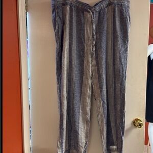 Old Navy Blue and White Striped Wide Leg Pants
